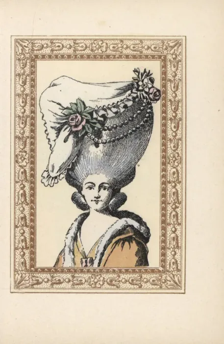 Framed Print : Woman in a drapery bonnet, Bonnet a la Draperie, with pearls Framed Print : Woman in a drapery bonnet, Bonnet a la Draperie, with pearls