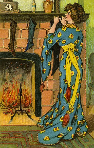 Woman in dressing gown