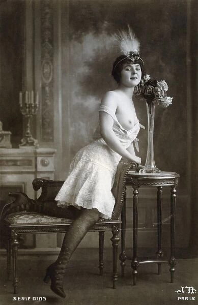 Woman on Erotic Postcard