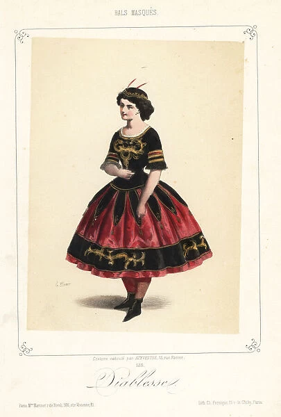 Woman in fancy-dress costume of a demon