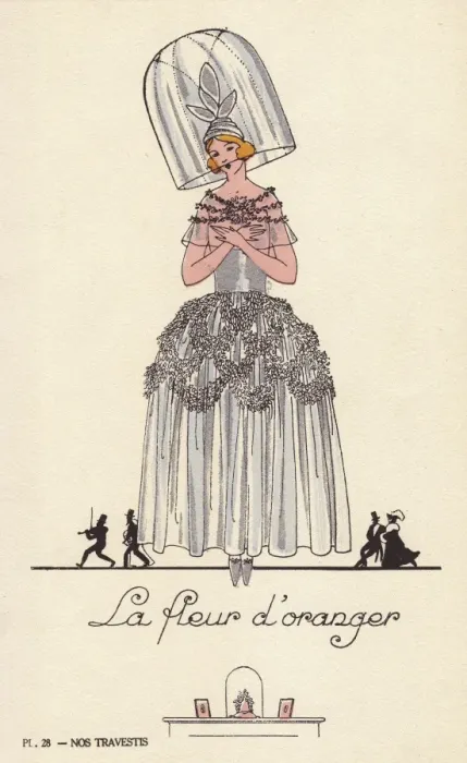 Framed Print : Woman in fancy dress costume as La fleur d oranger Framed Print : Woman in fancy dress costume as La fleur d oranger
