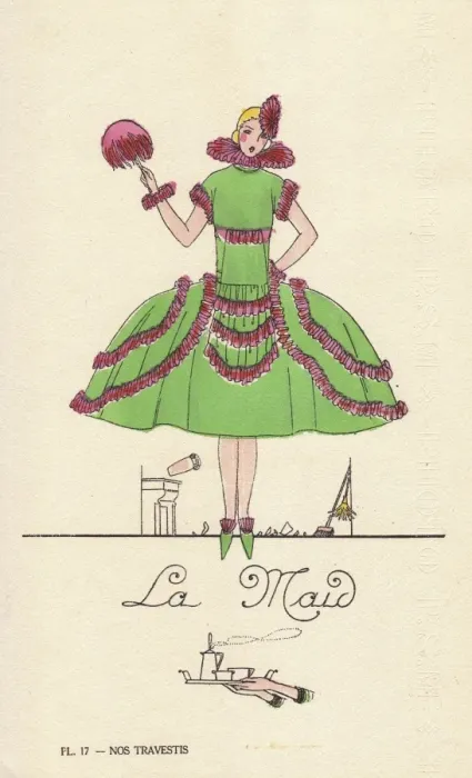 Framed Print : Woman in fancy dress costume as a maid Framed Print : Woman in fancy dress costume as a maid