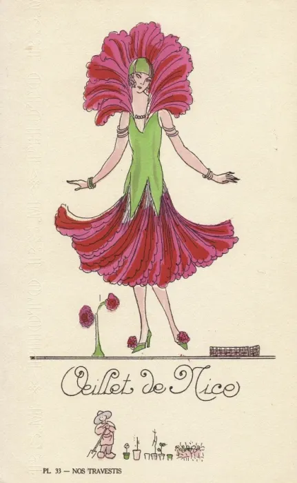 Framed Print : Woman in fancy dress costume as a pink carnation of Nice Framed Print : Woman in fancy dress costume as a pink carnation of Nice