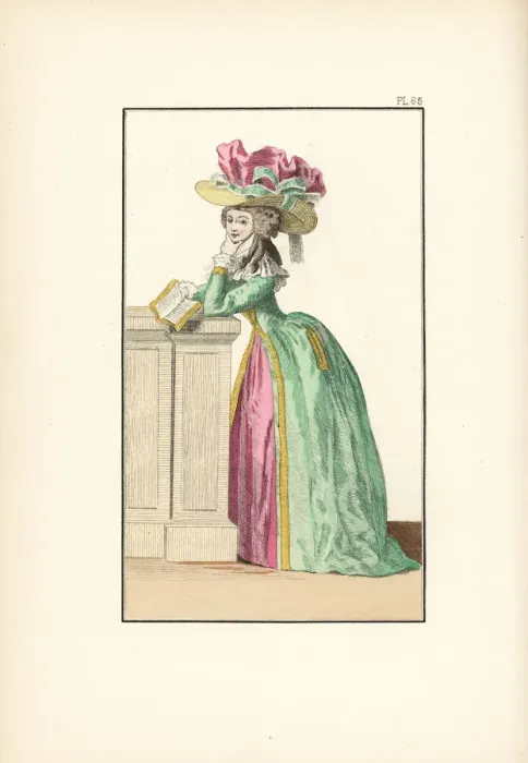 Framed Print : Woman in the fashion of 1788