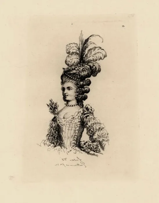 Framed Print : Woman in fashionable hat with feathers and ringlets Framed Print : Woman in fashionable hat with feathers and ringlets