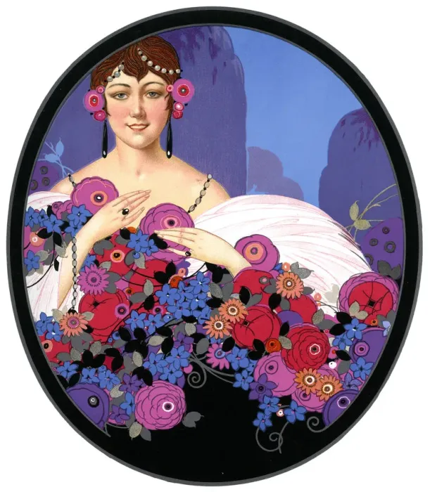Framed Print : Woman with flowers 1922 Framed Print : Woman with flowers 1922