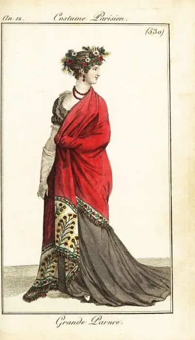 Framed Print : Woman in very formal wear, Paris, 1804 Framed Print : Woman in very formal wear, Paris, 1804