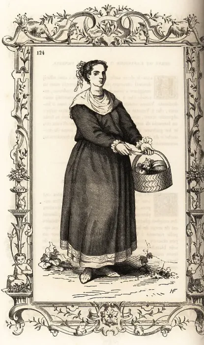 Framed Print : Woman gardener of Chioggia, Venice, 16th century Framed Print : Woman gardener of Chioggia, Venice, 16th century