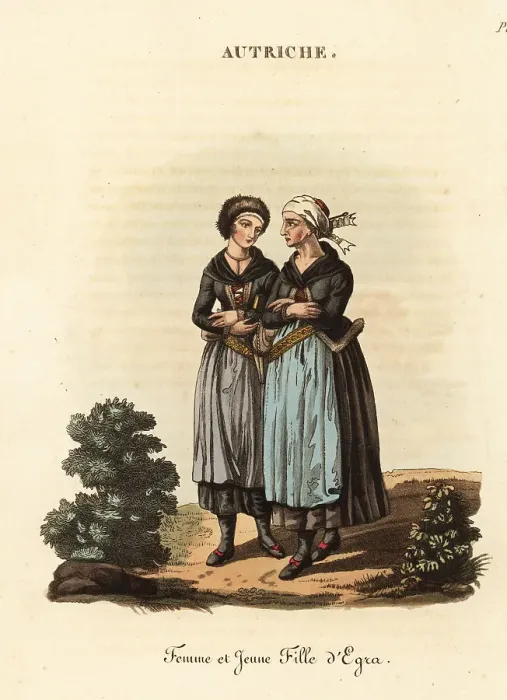 Framed Print : Woman and girl of Cheb or Eger, Bohemia, 18th century Framed Print : Woman and girl of Cheb or Eger, Bohemia, 18th century
