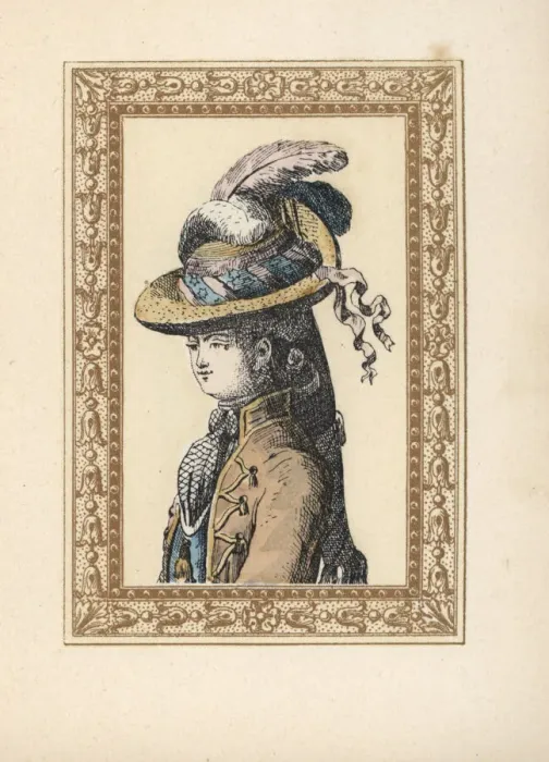 Framed Print : Woman in her hair in a ponytail under a hunting hat Framed Print : Woman in her hair in a ponytail under a hunting hat