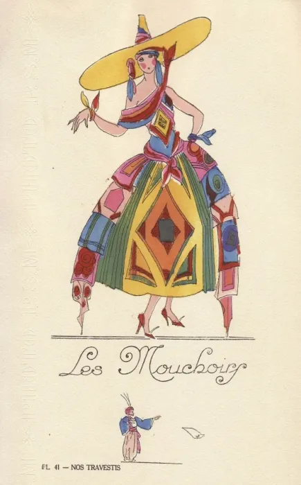 Framed Print : Woman in handkerchief fancy dress costume, les mouchoirs Framed Print : Woman in handkerchief fancy dress costume, les mouchoirs
