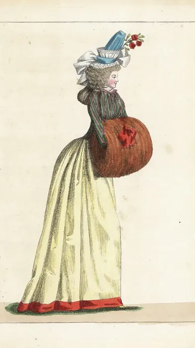 Framed Print : Woman with her hands in a muff of Siberian fox fur, 1790 Framed Print : Woman with her hands in a muff of Siberian fox fur, 1790