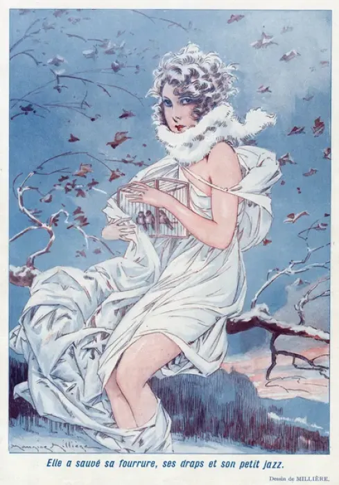 Framed Print : Woman holding a birdcage Framed Print : Woman holding a birdcage