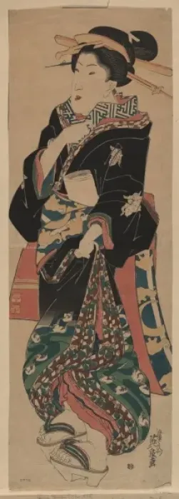 Framed Print : Woman holding a brush Framed Print : Woman holding a brush