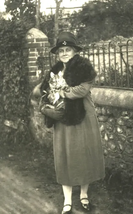 Framed Print : Woman holding a cat Framed Print : Woman holding a cat