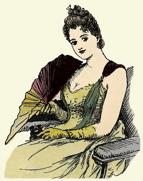 Woman holding a fan 1889