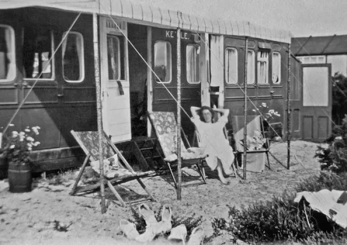 Framed Print : Woman holidaymaker in a deckchair Framed Print : Woman holidaymaker in a deckchair