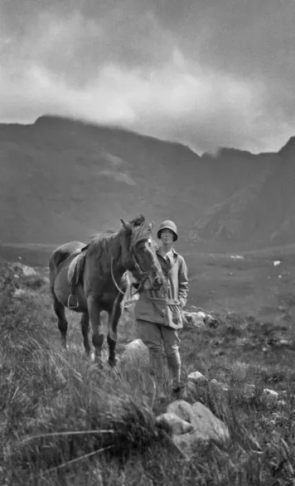 Framed Print : Woman and horse, Isle of Skye, Scotland Framed Print : Woman and horse, Isle of Skye, Scotland