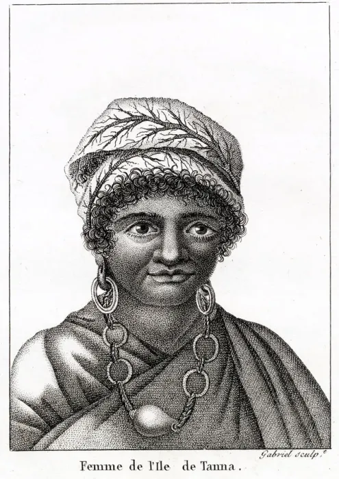 Framed Print : Woman of the island of Tana, Vanuatu Date: circa 1800 Framed Print : Woman of the island of Tana, Vanuatu Date: circa 1800