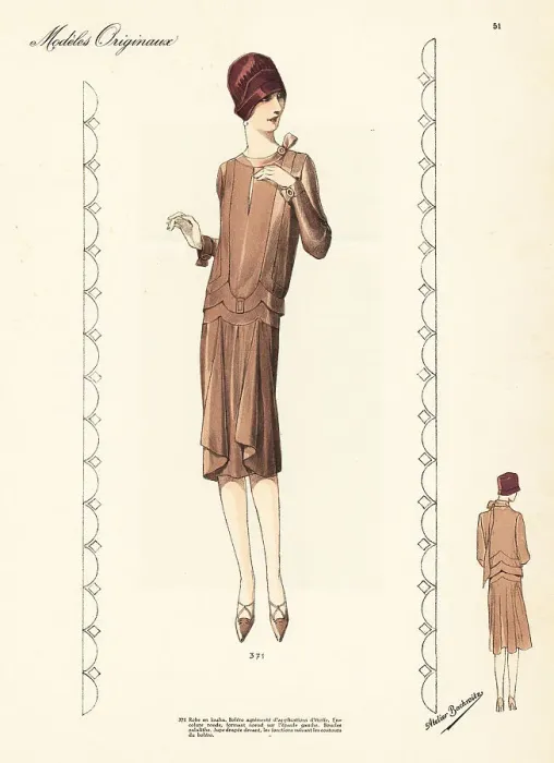 Framed Print : Woman in kasha dress and cloche hat Framed Print : Woman in kasha dress and cloche hat