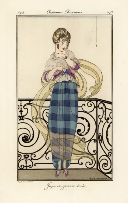 Framed Print : Woman in a large toile skirt, looking afraid of a spider Framed Print : Woman in a large toile skirt, looking afraid of a spider