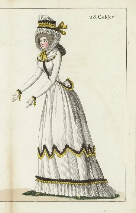 Framed Print : Woman in linen caraco and petticoat, 1790 Framed Print : Woman in linen caraco and petticoat, 1790
