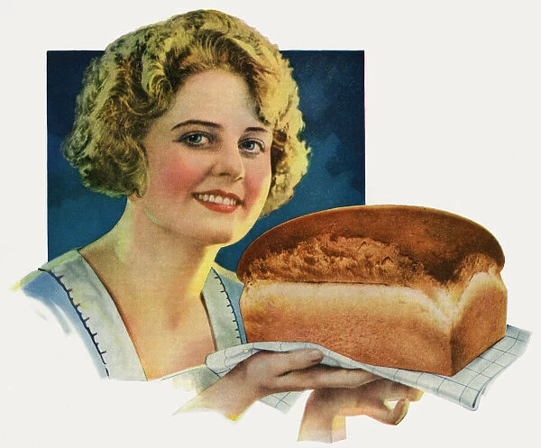 Woman with loaf of bread