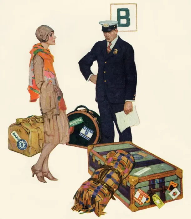 Framed Print : Woman with luggage Framed Print : Woman with luggage