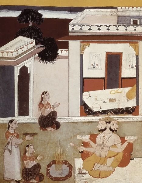 Woman Making an Offering to Brahma. 1720. Hindu