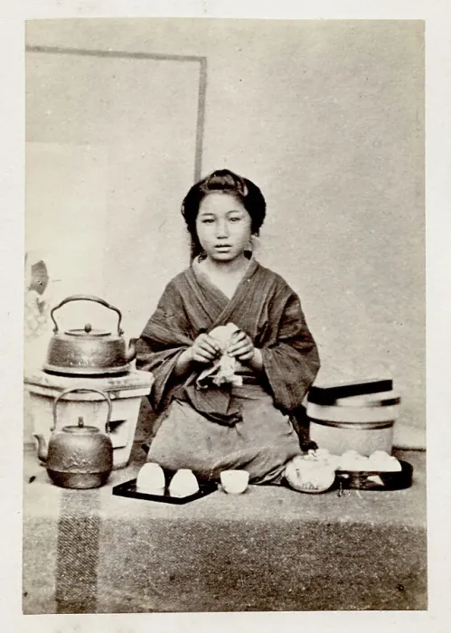 Framed Print : Woman making tea, Japan Framed Print : Woman making tea, Japan
