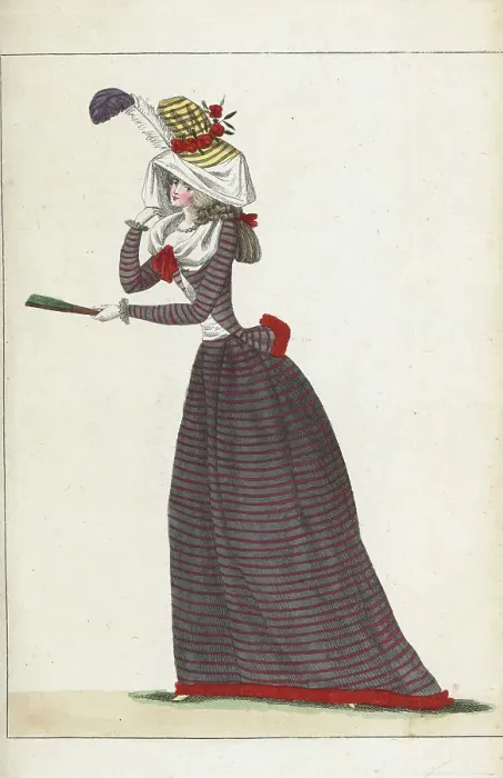 Framed Print : Woman in matching coureur and petticoat, 1790 Framed Print : Woman in matching coureur and petticoat, 1790