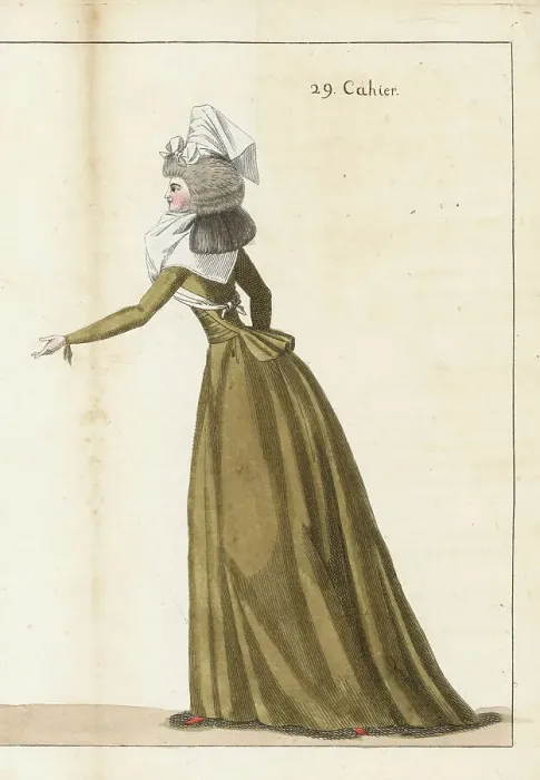 Framed Print : Woman in matching pierrot and petticoat, 1790 Framed Print : Woman in matching pierrot and petticoat, 1790