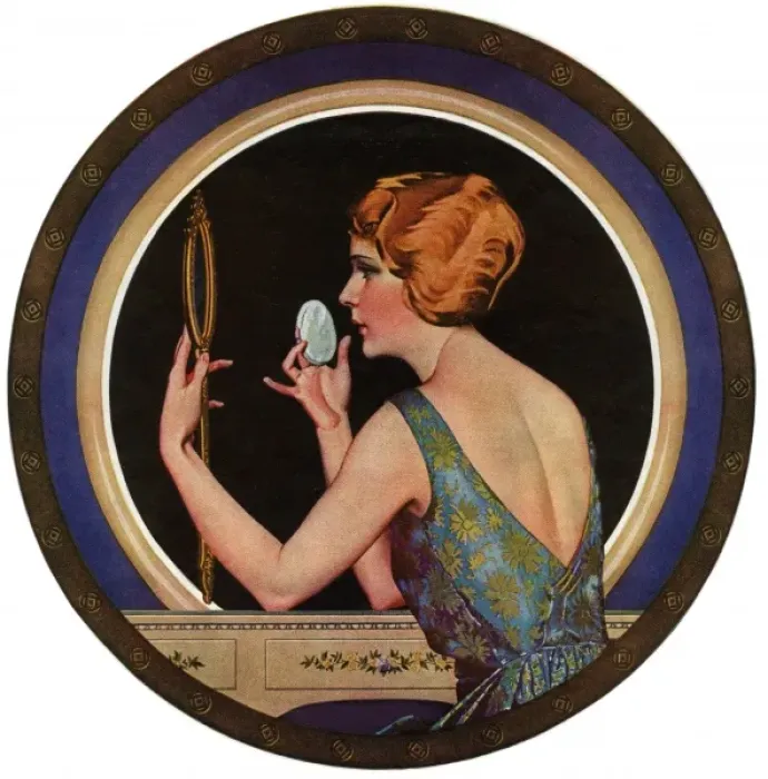 Framed Print : A woman at her mirror Framed Print : A woman at her mirror