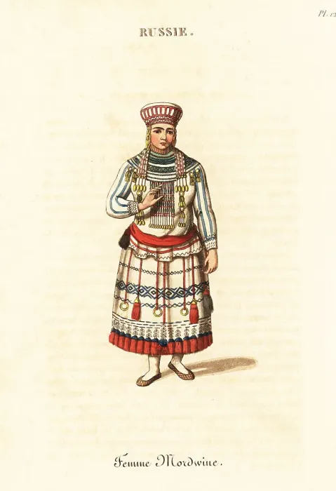 Framed Print : Woman of the Moksha Mordvins people, 18th century Framed Print : Woman of the Moksha Mordvins people, 18th century