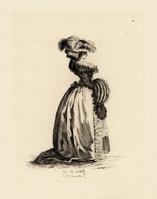Framed Print : Woman with muff, era of Marie Antoinette Framed Print : Woman with muff, era of Marie Antoinette