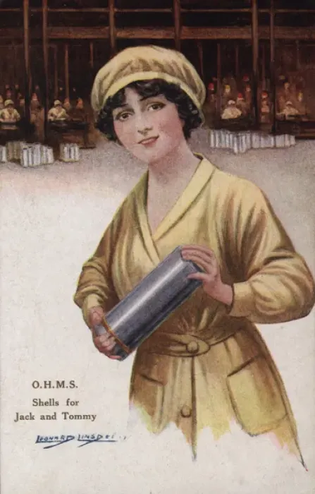 Framed Print : Woman in Munitions Factory O. H. M.s WW1