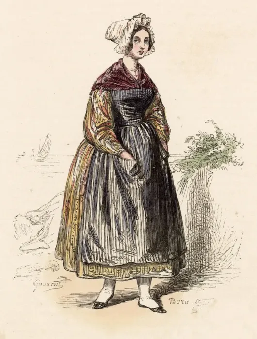 Framed Print : A woman from Normandy Date: 1850 Framed Print : A woman from Normandy Date: 1850