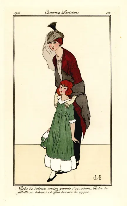 Framed Print : Woman in old velvet dress with opossum fur trim, 1913 Framed Print : Woman in old velvet dress with opossum fur trim, 1913