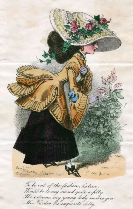 Framed Print : Woman in an oversized hat on a comic greetings card Framed Print : Woman in an oversized hat on a comic greetings card
