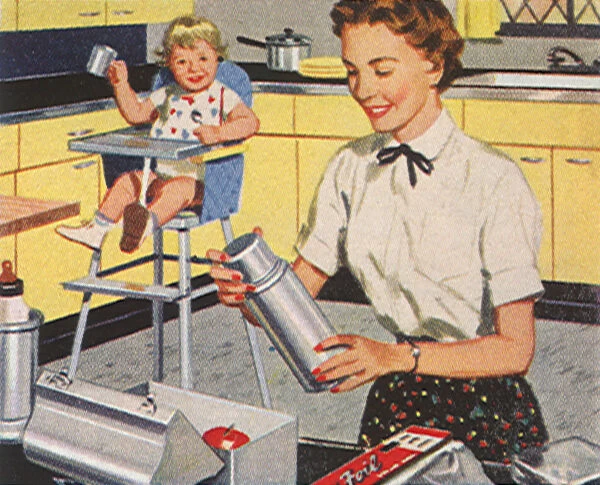 Woman Packs LunchboX Date: 1954