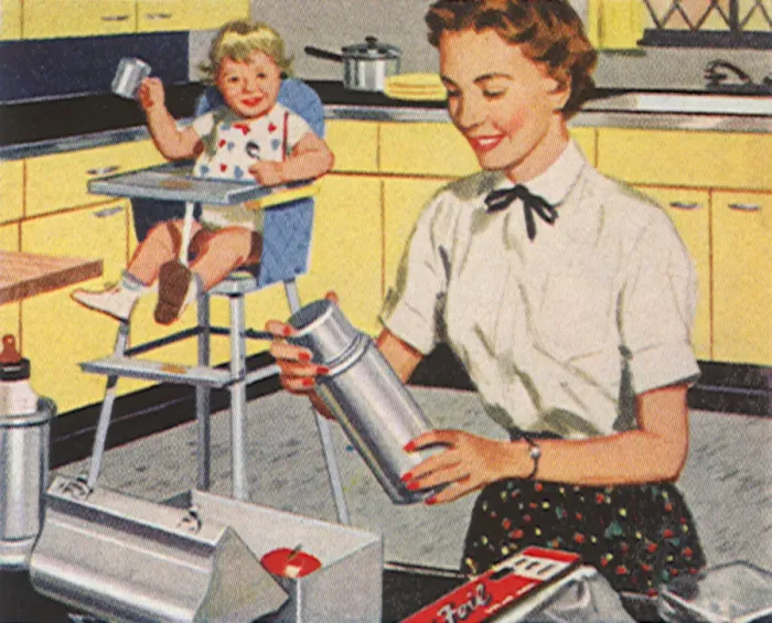 Framed Print : Woman Packs LunchboX Date: 1954 Framed Print : Woman Packs LunchboX Date: 1954