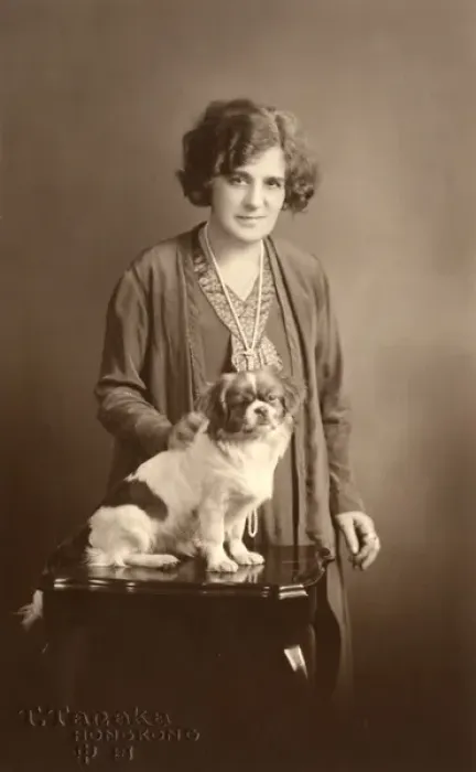 Framed Print : Woman with Pekingese Framed Print : Woman with Pekingese