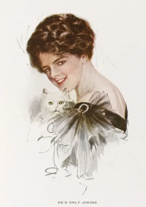 Framed Print : Woman with Persian Cat Framed Print : Woman with Persian Cat