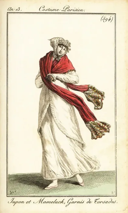 Framed Print : Woman in petticoat and Mamluk overdress, Paris, 1804