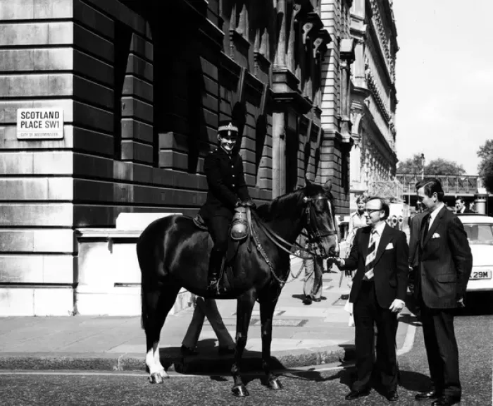 Framed Print : Woman police officer on horseback, London Framed Print : Woman police officer on horseback, London