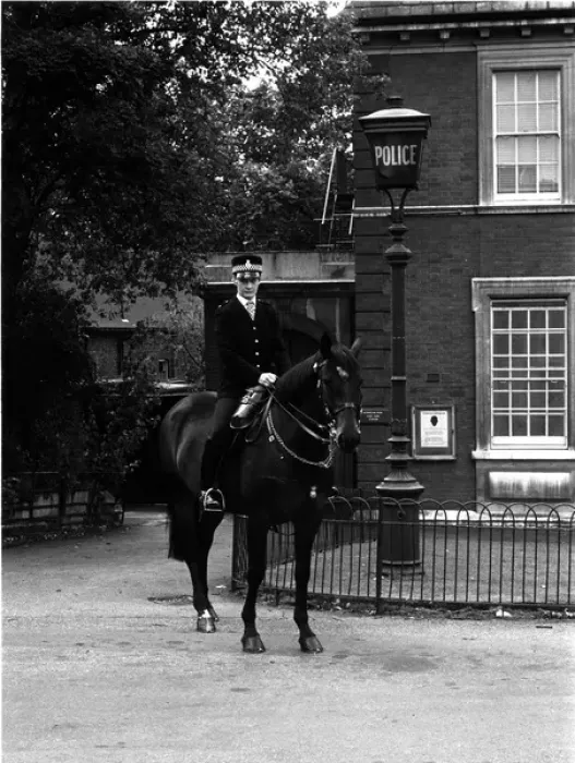 Framed Print : Woman police officer on horseback, London Framed Print : Woman police officer on horseback, London
