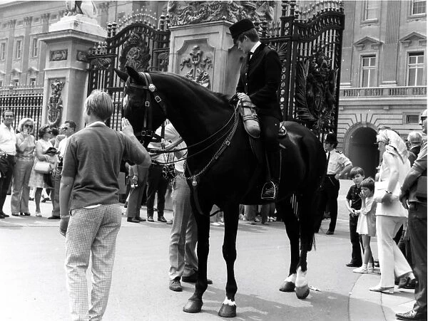 Woman police officer on horseback, London