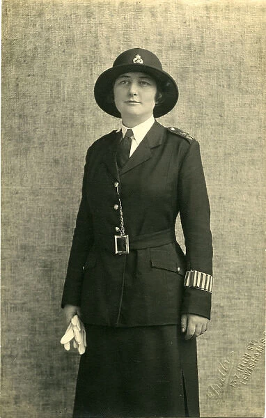 Woman police officer K M Boyd in uniform, London