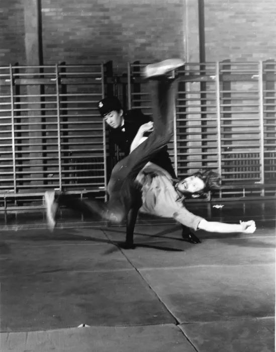 Framed Print : Woman police officer in self-defence training exercise Framed Print : Woman police officer in self-defence training exercise