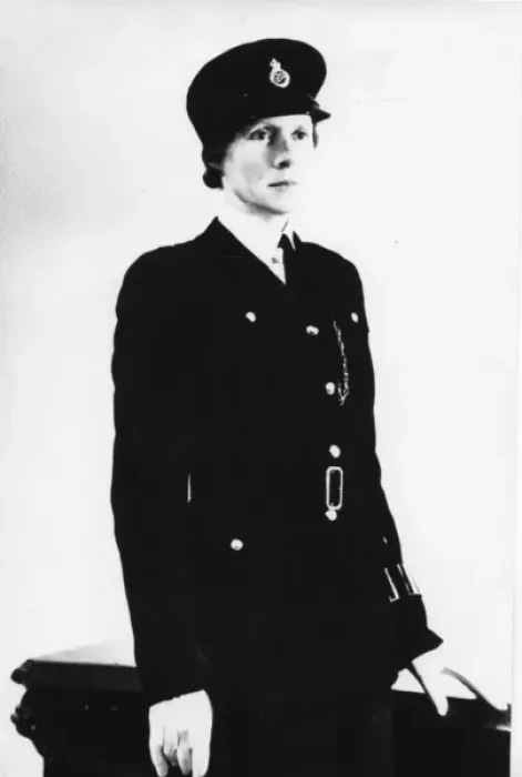 Framed Print : Woman police officer in studio photo Framed Print : Woman police officer in studio photo